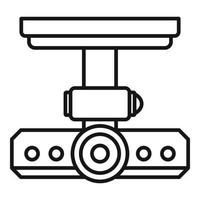 ícone de câmera dvr de proteção, estilo de estrutura de tópicos vetor