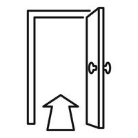 ícone de entrada de porta, estilo de estrutura de tópicos vetor