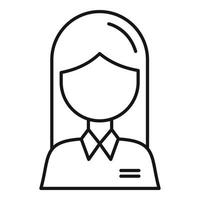 ícone de avatar de mulher, estilo de estrutura de tópicos vetor