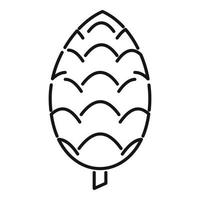 ícone de pinha de decoração, estilo de estrutura de tópicos vetor