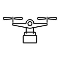 ícone de entrega de drone de loja, estilo de estrutura de tópicos vetor