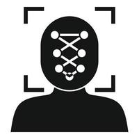 ícone de reconhecimento de rosto de homem, estilo simples vetor