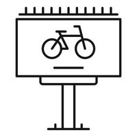 ícone de anúncio de outdoor de aluguel de bicicleta, estilo de estrutura de tópicos vetor