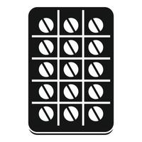 ícone de pacote de pílulas redondas, estilo simples vetor