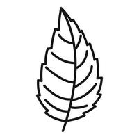 ícone de folha de hortelã natural, estilo de estrutura de tópicos vetor