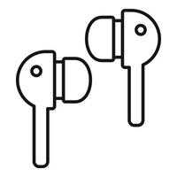 ícone de fones de ouvido sem fio, estilo de estrutura de tópicos vetor