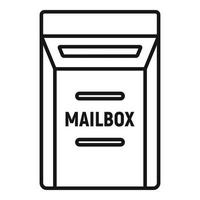 ícone de caixa de correio aberta, estilo de estrutura de tópicos vetor