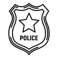ícone do distintivo da polícia, estilo de estrutura de tópicos vetor