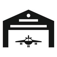 ícone de hangar de caça aéreo, estilo simples vetor