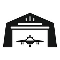ícone de galpão de hangar, estilo simples vetor