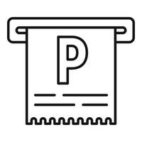 ícone de bilhete de estacionamento, estilo de estrutura de tópicos vetor