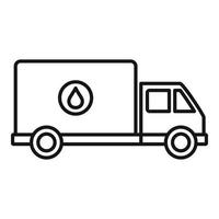 ícone do caminhão de entrega de leite, estilo de estrutura de tópicos vetor