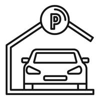 ícone de estacionamento público, estilo de estrutura de tópicos vetor