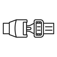 ícone de cinto de segurança automático, estilo de estrutura de tópicos vetor