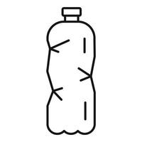 ícone de garrafa de plástico, estilo de estrutura de tópicos vetor