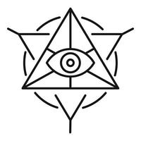 ícone da pirâmide de alquimia, estilo de estrutura de tópicos vetor