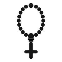 ícone de miçangas cristãs, estilo simples vetor