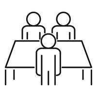 ícone de cooperação de mesa produtiva, estilo de estrutura de tópicos vetor