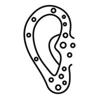ícone de sarampo de ouvido, estilo de estrutura de tópicos vetor