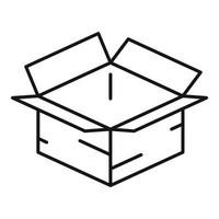 ícone da caixa de papelão, estilo de estrutura de tópicos vetor