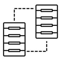 ícone de comunicação do servidor, estilo de estrutura de tópicos vetor