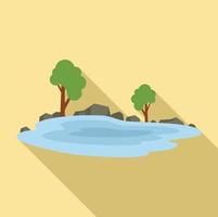 ícone do lago da floresta, estilo simples vetor