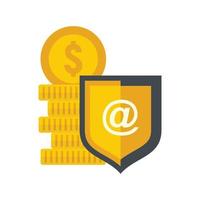 proteja o ícone de dinheiro da web, estilo simples vetor
