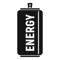 ícone de bebida energética, estilo simples vetor