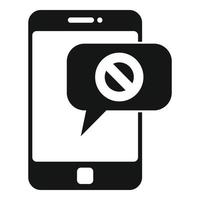 ícone de telefone sms desempregado, estilo simples vetor