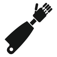 ícone de mão de prótese, estilo simples vetor