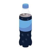 ícone 2d de garrafa de refrigerante com escalabilidade vetor
