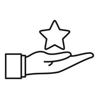 ícone de mão de estrela de lealdade, estilo de estrutura de tópicos vetor