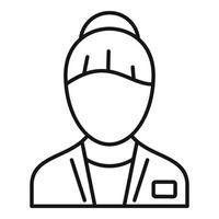 ícone de enfermeira de saúde, estilo de estrutura de tópicos vetor