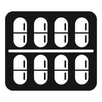 ícone do pacote de pílulas de sarampo, estilo simples vetor
