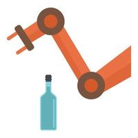 robô de mão pega ícone de garrafa, estilo simples vetor