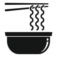 ícone de tigela de macarrão, estilo simples vetor