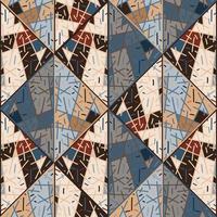 azulejo geométrico tribal desenhado à mão. ornamento de linha étnica vintage. padrão sem emenda de mosaico de linhas aleatórias. vetor