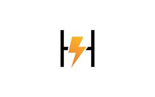 vetor de energia do logotipo h para empresa de identidade. ilustração vetorial de modelo volt de letra inicial para sua marca.