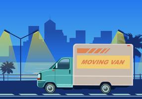 Movendo Van Para Transporte de Cargas Vector