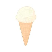 ícone de casquinha de sorvete de baunilha, estilo cartoon vetor