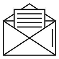 ícone de carta de correio, estilo de estrutura de tópicos vetor