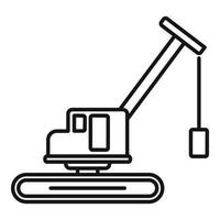 ícone de escavadeira de demolição, estilo de estrutura de tópicos vetor
