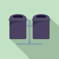 ícone de lata de lixo dupla, estilo simples vetor