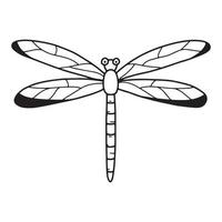 libélula bonita no estilo doodle. ilustração vetorial. inseto bonito. vetor