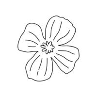 flor de doodle bonito isolada no fundo branco. ilustração vetorial desenhada à mão. perfeito para cartões, logotipo, decorações, vários designs. clipart botânico. vetor