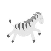 zebra fofa africana. desenho de animais. ilustração vetorial isolada no fundo branco vetor