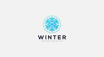 ilustração vetorial de design de logotipo de ícone de neve de inverno vetor