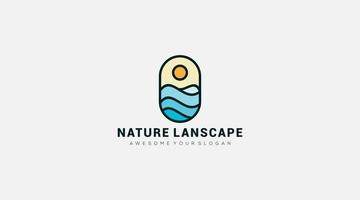 ilustrador vetorial de modelo de design de logotipo de paisagem natural vetor