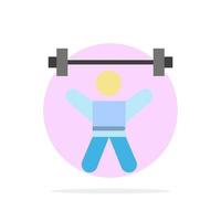 atleta atletismo avatar fitness ginásio abstrato círculo fundo ícone de cor plana vetor