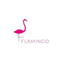 pássaro flamingo vetor de design de logotipo minimalista moderno e plano